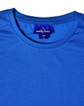 A blue ultra light weight performance short-sleeve tee with a logo label on the neckline.