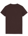 A brown premium cotton tee with a classic crew neck and short sleeves. Features a logo on the back.