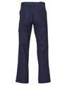 Navy blue men's cargo pants featuring pockets and knee pads, designed for durability and comfort.