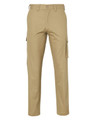 A pair of regular fit cargo pants in khaki, featuring side pockets on the legs and a belt loop waistband.