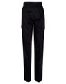 Black long-fit work pants featuring a drill pant pocket on the leg and a side cargo pocket.