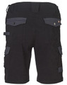 Black work shorts featuring grey accents, side pockets, and a back design. Includes branding on the product.