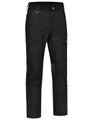 A pair of black work pants featuring rip-stop fabric, pockets, and a logo on the side.