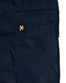 Navy blue work shorts featuring a pocket and a logo patch. Made from rip-stop poly/cotton stretch material.
