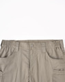 Unisex cotton stretch ripstop work shorts in khaki, featuring elastic waistband and multiple pockets.