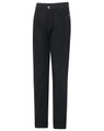 Black men's flexi chino pants with a classic jean style and a logo on the waistband.
