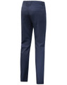 A pair of navy ladies' chino pants viewed from the back, featuring a slim fit and back pockets.