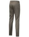 A pair of ladies' flexi chino pants in a khaki colour, viewed from the back. The pants feature a subtle branding logo.
