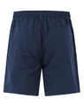 Navy unisex shorts made from mercerised cotton, featuring an elastic waistband and a back pocket. Includes branding.