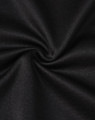 A close-up of black fabric, featuring a smooth texture with a slight stretch, suitable for polo shirts.