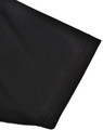 A black short-sleeve polo shirt featuring a sustainable poly/cotton blend and a contrasting detail.