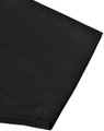 A black polo shirt featuring a short sleeve with contrast stitching and a logo.