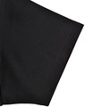 A black short-sleeved polo shirt featuring a contrast detail and a logo on the collar.