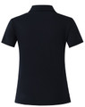 A navy short sleeve polo shirt featuring a sleek design and a logo on the back.