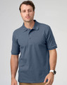 A men's polo shirt in a deep blue colour, featuring short sleeves and a classic collar. It has a logo on the chest.