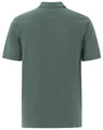 A men's cotton stretch polo shirt in a muted green colour, featuring a collar and short sleeves. It has a logo.