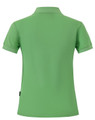 A women's polo shirt in vibrant green with a fitted design and a small logo on the side.