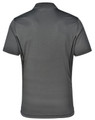 A men's short-sleeve polo shirt in dark grey with a contrasting design, featuring breathable mesh panels and a logo.