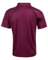 A maroon Men's Cooldry Pique Short Sleeve Polo Shirt with a solid colour and a collar. Features a logo.