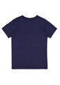 A children's short sleeve t-shirt in navy blue, featuring a plain back design and no visible logos.