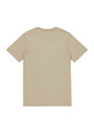 A beige short sleeve tee with a simple design and no visible graphics on the back, featuring a logo.