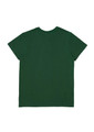 A green short sleeve women's t-shirt with a plain back. The shirt features a logo.