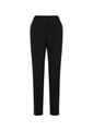 A pair of black women's bandless elastic waist pants with a tailored fit and side pockets.