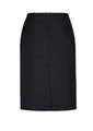 A black women's relaxed fit lined skirt with a subtle zip at the back and a simple design.