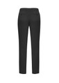 Men's slimline pants in dark grey wool stretch fabric, featuring a tailored design and back pockets.