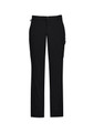 Men's cargo pants in black, featuring a comfortable waist and side pocket details. Includes logo branding on the fabric.