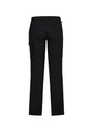 Black men's cargo pants with a straight leg and side pockets, featuring a logo on the waistband.