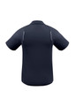 A dark navy short sleeve polo shirt with a subtle logo and contrasting trim details.