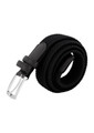 A black unisex casual belt made of woven material, featuring a sleek silver metal buckle.