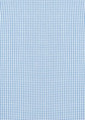 A blue and white check patterned long sleeve shirt in a button-up style with a logo.