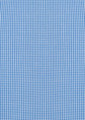 A blue checkered long sleeve button-up shirt with a subtle pattern and a logo.