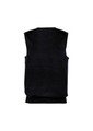 A black Milano men's vest with a sleek, sleeveless design and ribbed hem. It features a branding logo.