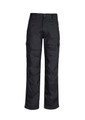 Men's midweight drill cargo pants in black, featuring multiple pockets and a straightforward design. Includes a logo.
