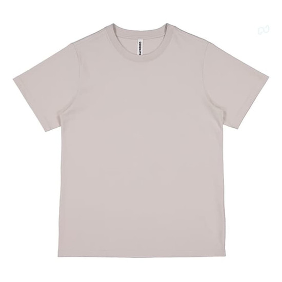 A light beige women's short sleeve tee featuring a simple design and a label inside.