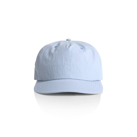 A light blue cap with a curved brim and a logo on the front, featuring a classic design.