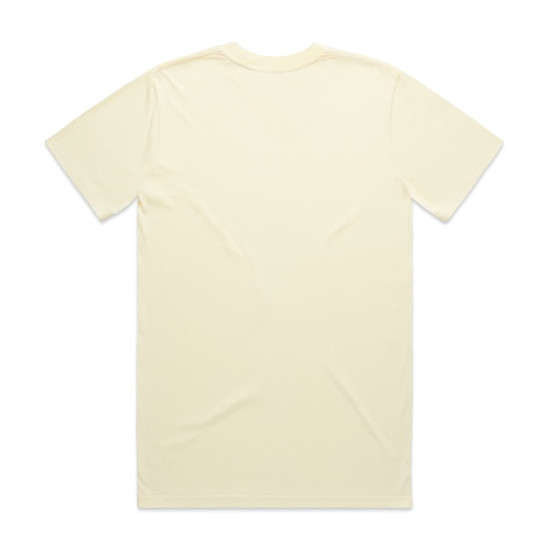 A plain cream Classic Tee t-shirt featuring a simple design in a soft fabric. There is a branding logo visible.