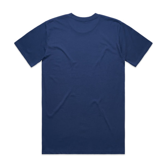 A navy blue Classic Tee t-shirt featuring a plain back design and short sleeves. It includes a logo on the label.