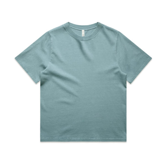 A heavy faded tee in a soft blue colour, featuring a classic crew neck and short sleeves.