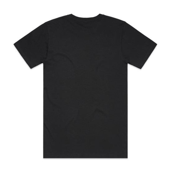 A black Block Tubular Tee with short sleeves and a back view. Features a logo branding.