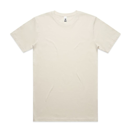 A plain cream Block Tubular Tee featuring short sleeves and a crew neckline. It has a tag on the inside.