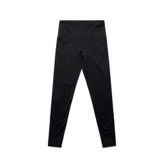 Active seamless leggings in black with a high waist, featuring a logo on the waistband.