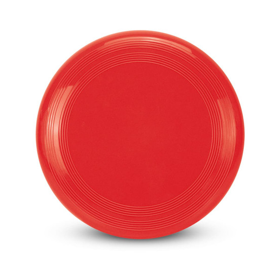 Aero Flyer - Small is a round red frisbee with concentric rings on its surface and a smooth finish.
