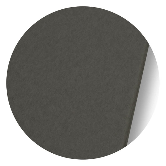 A dark green notebook with a textured cover and a visible page edge, featuring a subtle logo.