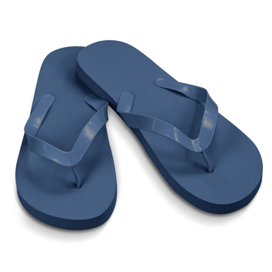 Blue Tidal Flip Flops featuring a textured footbed and a simple design. They have a branding logo on the strap.