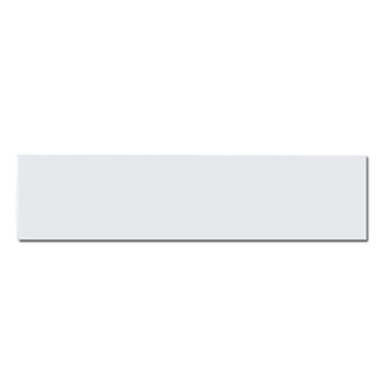 A glossy white sticker with a rectangular shape measuring 75 x 210mm, featuring an unspecified logo.