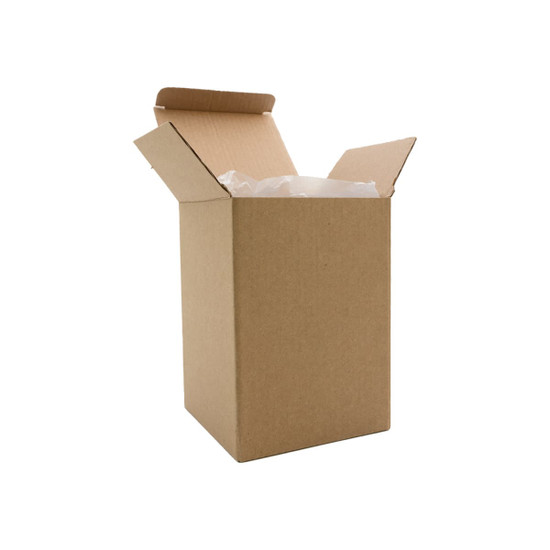 A cardboard box with an open lid, ready for use.